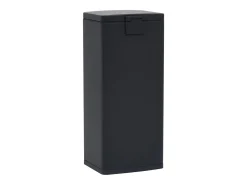 Papelera de pedal antihuellas de acero inoxidable de 30 litros color negro 02_0006099