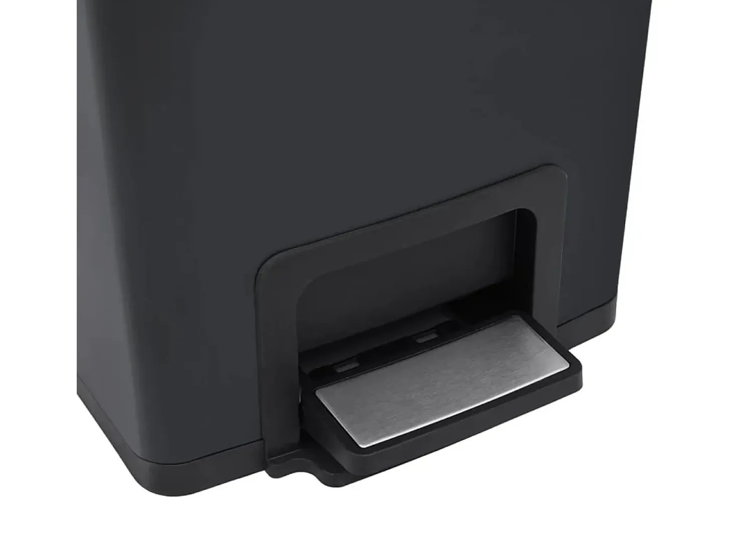 Papelera de pedal antihuellas de acero inoxidable de 30 litros color negro 02_0006099
