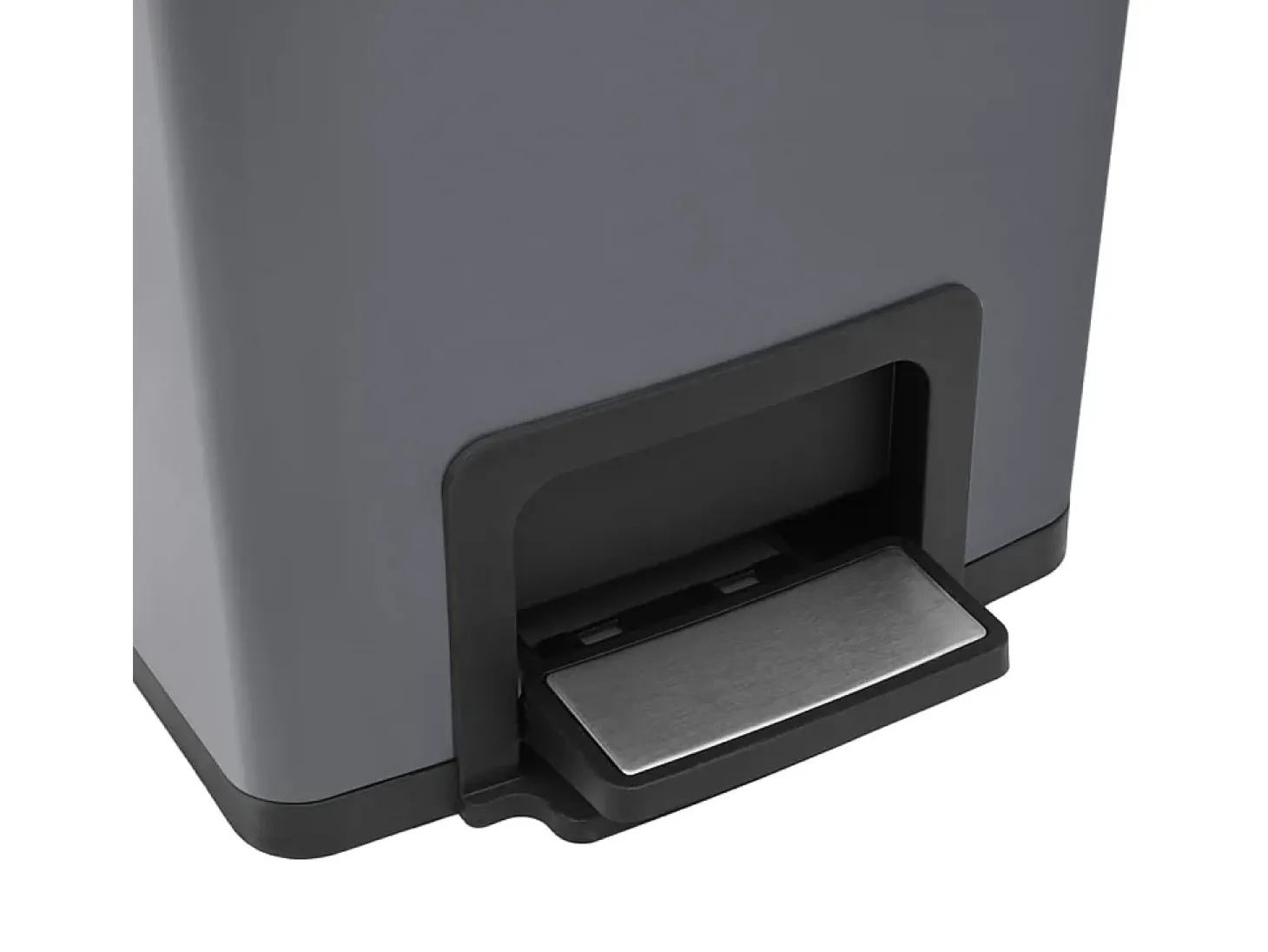 Papelera de pedal antihuellas de acero inoxidable de 30 litros gris 02_0006068