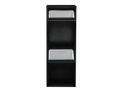 Papelera de reciclaje de pared con 2 compartimentos extraíbles 93 x 33 x 25 cm color negro 03_0008199