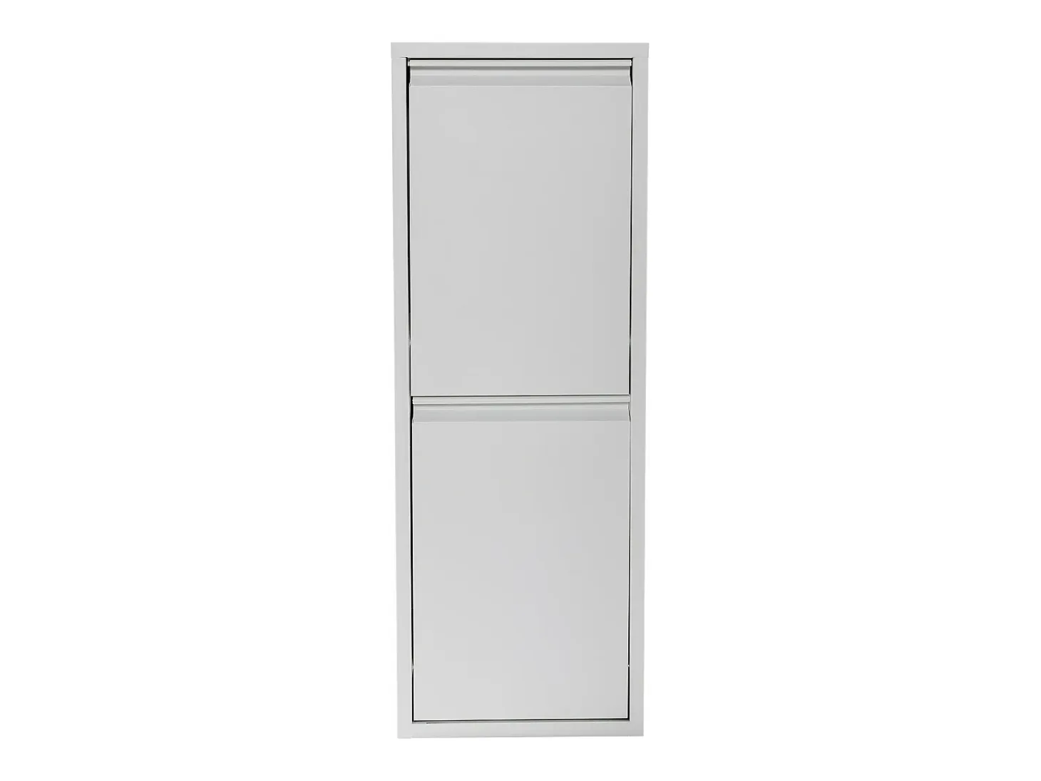 Papelera de reciclaje de pared con 2 compartimentos extraíbles 93 x 33 x 25 cm color blanco 03_0008198