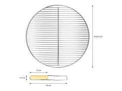 Parilla BBQ portátil acero inóxidable redonda Ø 54,5 cm mango madera insertable