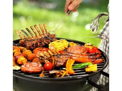 Parilla BBQ portátil acero inóxidable redonda Ø 54,5 cm mango madera insertable