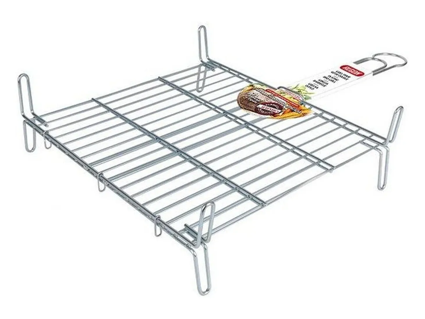 Parrilla Bbq Algon Doble Acero - Medida 25 x 30 cm