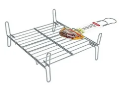 Parrilla Bbq Algon Doble Acero - Medida 25 x 30 cm