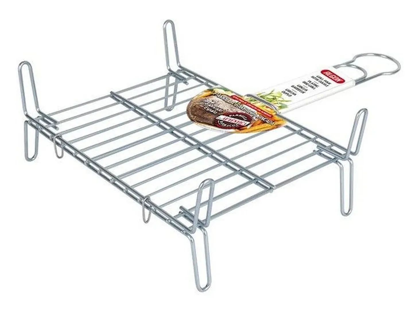 Parrilla Bbq Algon Doble Acero - Medida 25 x 30 cm