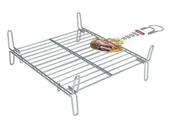 Parrilla Bbq Algon Doble Acero - Medida 25 x 30 cm