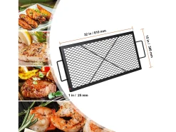 Parrilla de Cocina SucceBuy para Fogón Exterior X-Marks de 81CM, Parrilla de Cocina en Acero Robusto