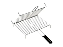 Parrilla doble con patas Cook In Garden 40 x 30 cm de acero cromado con mango soft-touch