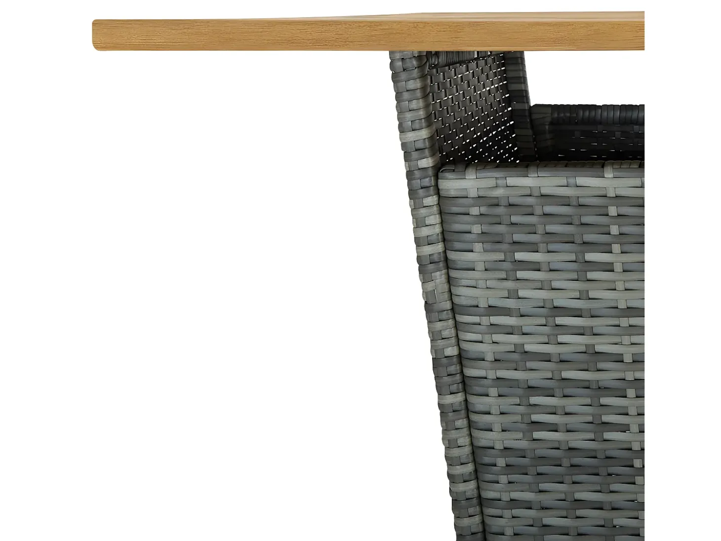 Pia Mesa alta ratán sintético y madera de acacia gris 80x80x110 cm