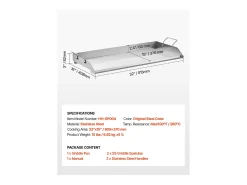 Placa de Parrilla, SucceBuy Bandeja para Hornear Barbacoa de Acero Inoxidable 809 x 370 mm