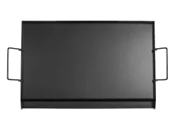 Placa de Parrilla, SucceBuy Placa de Cocción de Acero al Carbono, 60.5 x 36 cm, Utensilio de Cocina Portátil a Gas con Mango, Ideal para Acampar, Negra