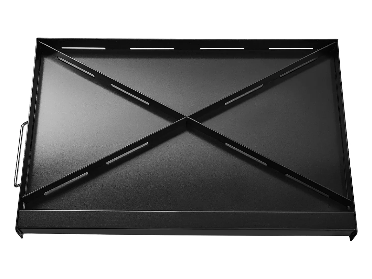 Placa de Parrilla, SucceBuy Placa de Cocción de Acero al Carbono, 60.5 x 36 cm, Utensilio de Cocina Portátil a Gas con Mango, Ideal para Acampar, Negra