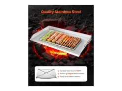 Placa de Parrilla, SucceBuy Parrilla de Acero Inoxidable para Barbacoa (910 x 525 mm)