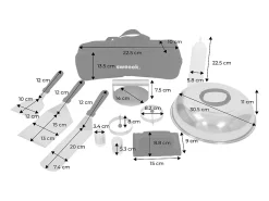 Plancha de gas 4 quemadores de acero inoxidable con utensilios, 10kw