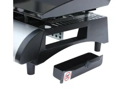 Plancha de gas con 2 quemadores de acero inoxidable, 5kw negro
