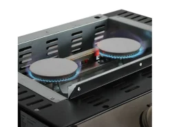 Plancha de gas con 2 quemadores de acero inoxidable, 5kw negro