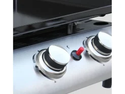 Plancha de gas de 3 quemadores 7,5kw + carro negro