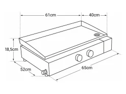 Plancha de gas FINESTA 2B - 2 quemadores 5kW