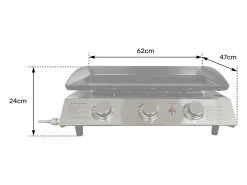 Plancha de gas SÉVILLE 3 quemadores 7,5kW - HAPPY GARDEN