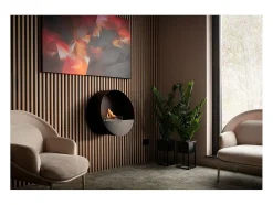 Planika - Chimenea de bioetanol de pared y suelo sin ventilación BEV, con burbujas, control remoto, de acero, para pared y suelo