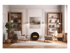 Planika - Chimenea de vapor con efecto de llama realista y tecnología Optimyst, control remoto y diseño moderno.