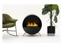 Planika - Chimenea de vapor con efecto de llama realista y tecnología Optimyst, control remoto y diseño moderno.