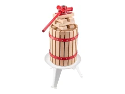 Prensa de Frutas Manual SucceBuy, para la Fabricación del Vino, 6 L Cesta de Madera, con dos Bolsas Filtrantes Aptas para Uso Alimentario