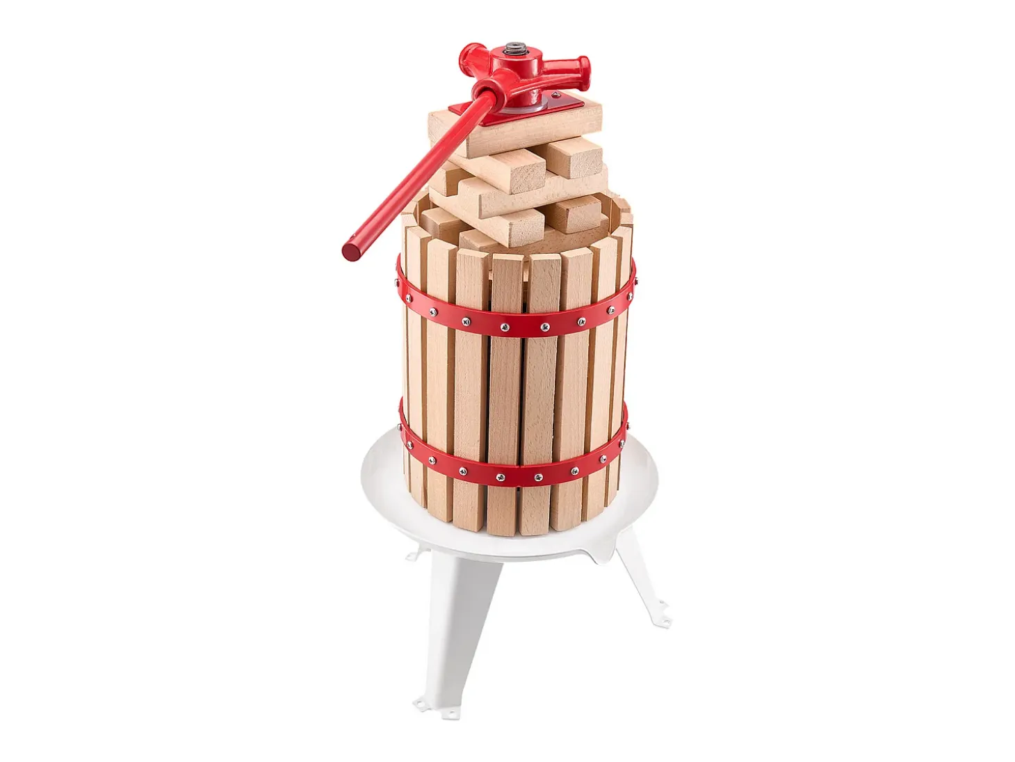 Prensa de Frutas Manual SucceBuy, para la Fabricación del Vino, 6 L Cesta de Madera, con dos Bolsas Filtrantes Aptas para Uso Alimentario