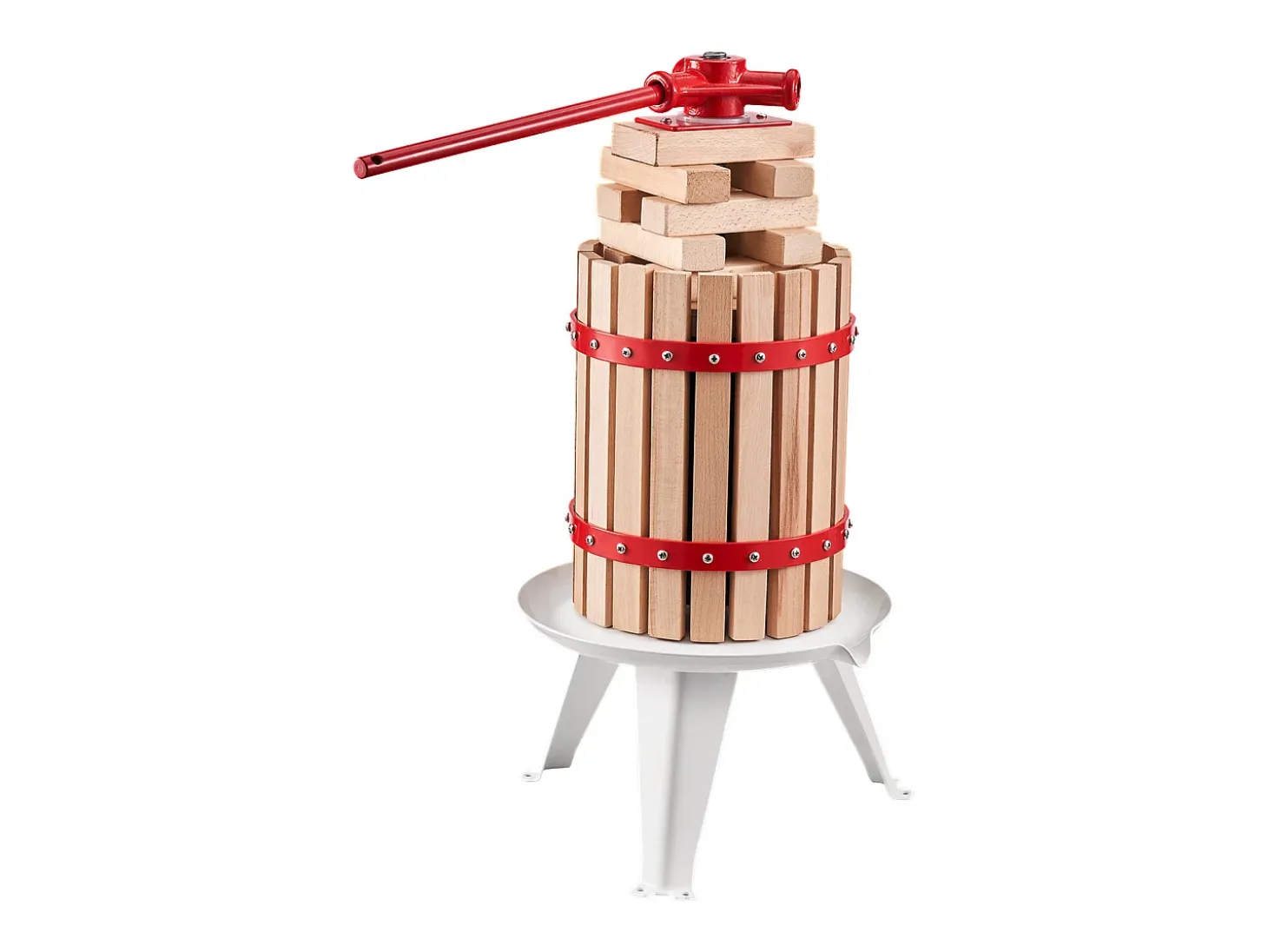 Prensa de Frutas Manual SucceBuy, para la Fabricación del Vino, 6 L Cesta de Madera, con dos Bolsas Filtrantes Aptas para Uso Alimentario