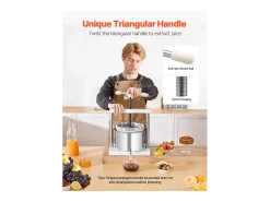 Prensa Manual para Vinificación en Casa SucceBuy, 5 L, Acero Inoxidable, Extractor de Zumo para Sidra, Manzana, Uva, Miel