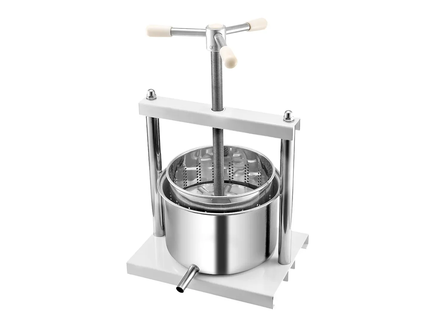 Prensa Manual para Vinificación en Casa SucceBuy, 5 L, Acero Inoxidable, Extractor de Zumo para Sidra, Manzana, Uva, Miel