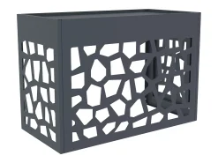 Protector para aire acondicionado / bomba de calor perforado en aluminio - Con puerta de acceso - Antracita - KAZOMA