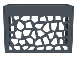 Protector para aire acondicionado / bomba de calor perforado en aluminio - Con puerta de acceso - Antracita - KAZOMA