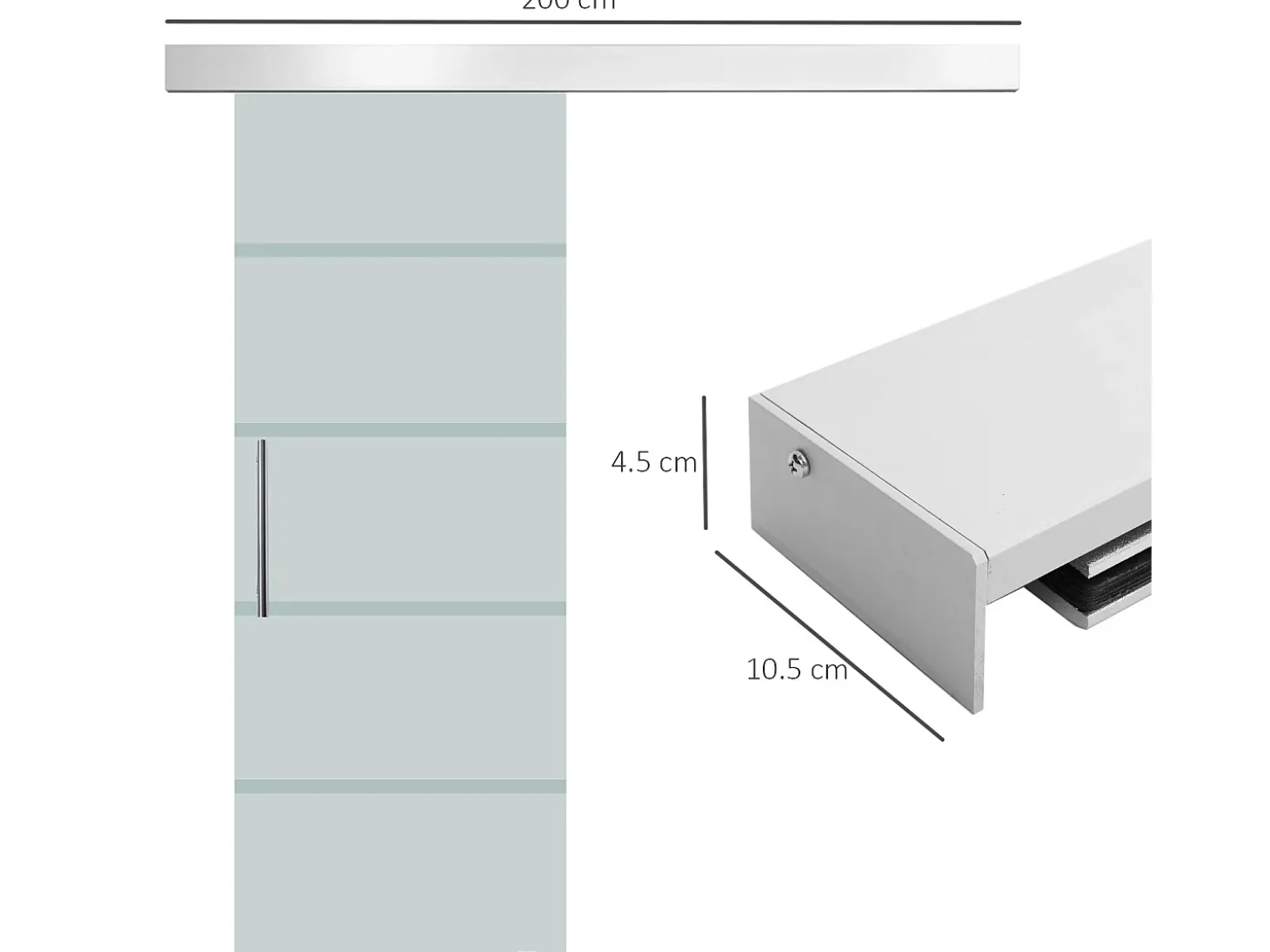 Puerta corredera esmerilado con rayas 200x213 cm HOMCOM