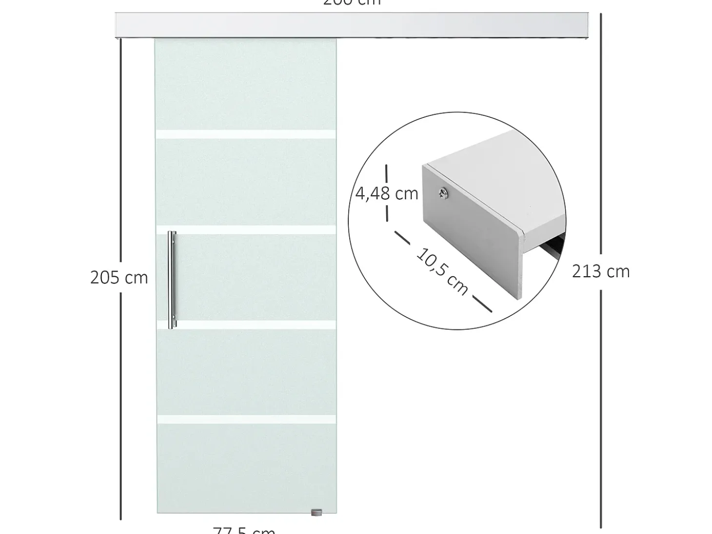Puerta corredera esmerilado con rayas 200x213 cm HOMCOM