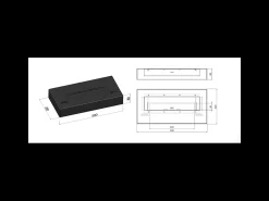 Quemador de bioetanol insertable de encimera negro mate en acero inoxidable 50cm