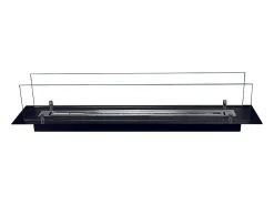 Quemador de chimenea de bioetanol fabricado en acero con cristal de 100 cm.