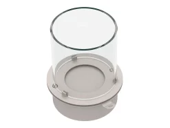 Quemador redondo con cristal para chimenea de bioetanol, biochimenea de acero inoxidable, 3 lt diámetro 30 cm