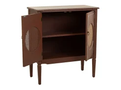 Recibidor De Madera Y Ratan Con 2 Puertas Marron