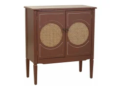 Recibidor De Madera Y Ratan Con 2 Puertas Marron