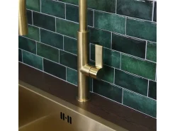 Reflet mezclador para fregadero dorado cepillado Essebagno