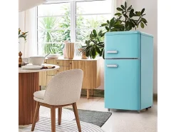 Refrigerador de doble puerta con ajustes y ruedas - 72L - 120kWh/año - Nivel de ruido bajo de 39 dB - Clase E - 45x44x91cm