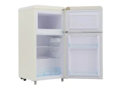 Refrigerador de doble puerta con ajustes y ruedas - 72L - 120kWh/año - Nivel de ruido bajo de 39 dB - Clase E - 45x44x91cm