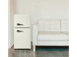 Refrigerador 22L+38L, doble puerta con LED y pies ajustables, clase E, -27°C-13°C, 102 kWh/año, Blanco, 42x45.5x88.8cm