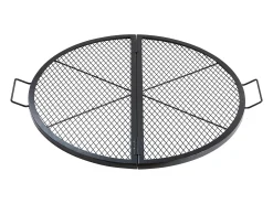 Rejilla de Hogar SucceBuy Redonda Plegable de 91cm, Acero Robusto X-Marks, Utensilios de Cocina de Camping Portátiles para Fiestas al Aire Libre, Negro