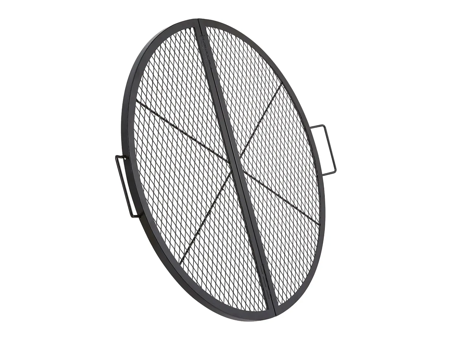 Rejilla de Hogar SucceBuy Redonda Plegable de 91cm, Acero Robusto X-Marks, Utensilios de Cocina de Camping Portátiles para Fiestas al Aire Libre, Negro