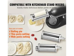 Rodillo para Massa SucceBuy Lote de 3 Accesorios para Masa para Mezcladora KitchenAid Conjunto de Cortapasta con Rodillos