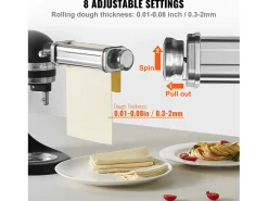 Rodillo para Massa SucceBuy Lote de 3 Accesorios para Masa para Mezcladora KitchenAid Conjunto de Cortapasta con Rodillos