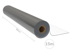 Rollo de protector de mesa PVC transparente 0,9x15 m 1,6 mm